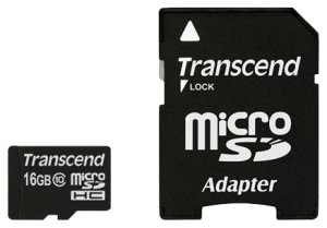 Карта памяти Transcend microSDHC 16GB Class 10 adapter
