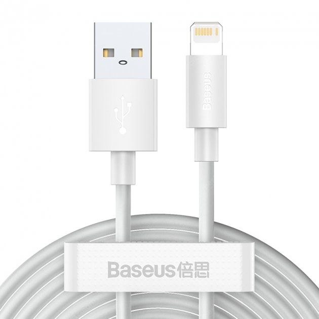 Кабель Baseus Simple Wisdom Data Cable Kit USB to iP 2.4A (2PCS/Set）1.5m White (TZCALZJ-02)