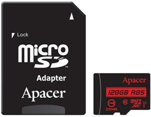 Карта памяти Apacer microSDHXC 128Gb UHS-I Class 10 + SD adapter (AP128GMCSX10U5-R)