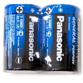 Батарейка Panasonic GENERAL PURPOSE вугільно-цинкова D(R20) плівка, 2 шт. (R20BER/2P)