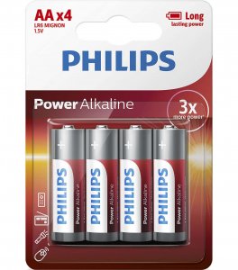 Батарейка Philips Power Alkaline AA BLI 4 (LR6P4B)