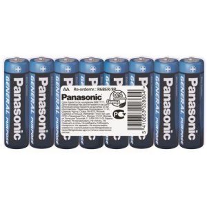 Батарейка Panasonic GENERAL PURPOSE угольно-цинковая AA (R6) пленка, 8 шт.