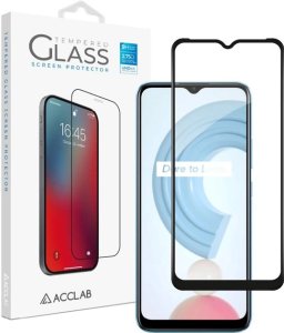 Защитное стекло ACCLAB Full Glue для Realme C21Y (черное) Paper pack