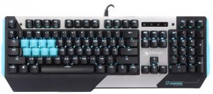 Клавиатура A4Tech Bloody B865 LIGHT STRIKE, черная с голубыми и серыми вставками