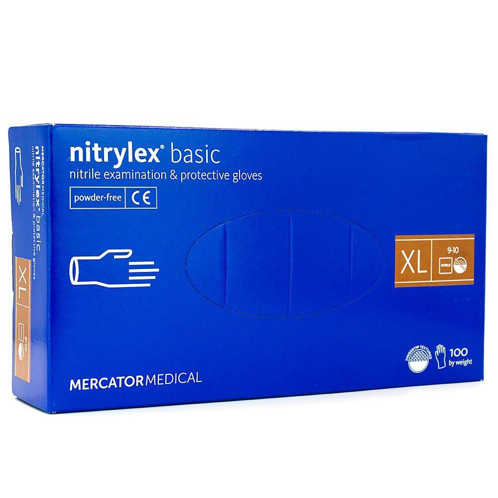 Рукавички нітрилові Nitrylex basic, розмір XL (9-10), 50 пар,dark blue