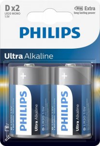 Батарейка Philips Ultra Alkaline D BLI 2 (LR20E2B/10)