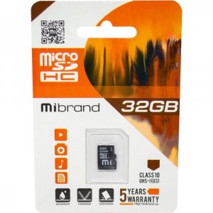 Карта памяти Mibrand microSDXC 32Gb (UHS-1 U3) (MICDHU3/32GB)