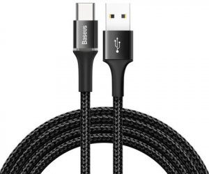 Кабель Baseus Halo Data Cable USB For Type-C 3A 0.5m Black (CATGH-A01)