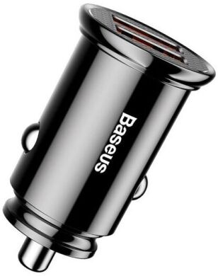 Автомобільний зарядний пристрій Baseus Circular Plastic PPS Dual QC3.0 2USB/5A/30W/QC3.0 Black