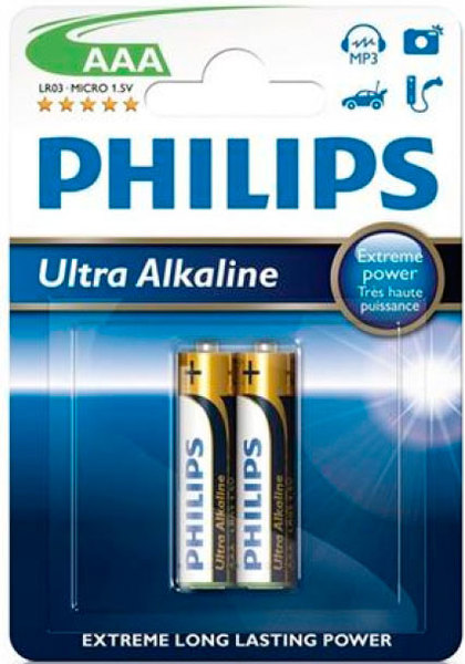 Батарейка Philips Ultra Alkaline LR03-E2B (2 bl)