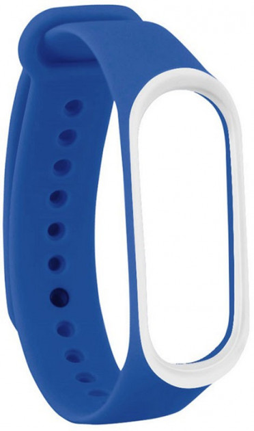 Ремінець UWatch Double Color Replacement Silicone Band For Xiaomi Mi Band 3/4 Blue/White Line