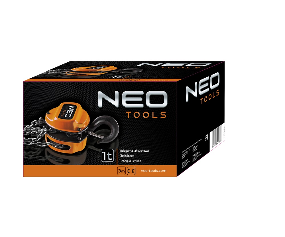 Лебедка цепная Neo Tools 1 т, 3 м