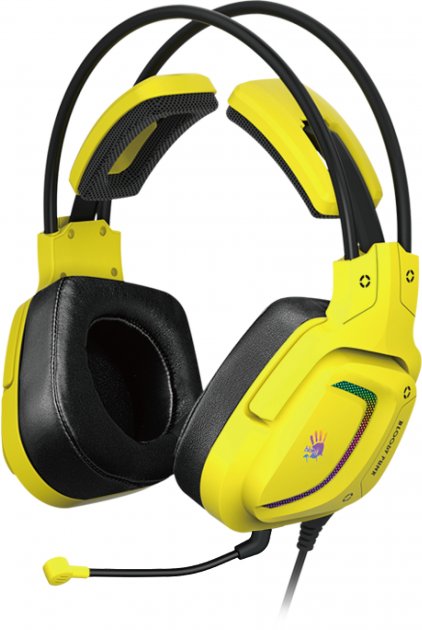 Навушники A4tech Bloody G575 Punk Yellow з підсвічуванням, USB