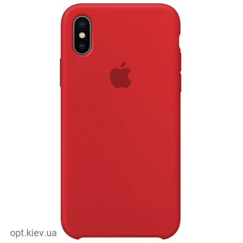 Накладка Silicone Case Full for iPhone X/XS (14) red