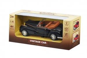 Автомобиль Same Toy Vintage Car со светом и звуком (черный открытый кабриолет)
