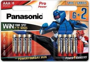 Батарейка Panasonic Pro POWER щелочная AAA блистер, 8 шт. Power Rangers (LR03XEG / 8B2FPR)