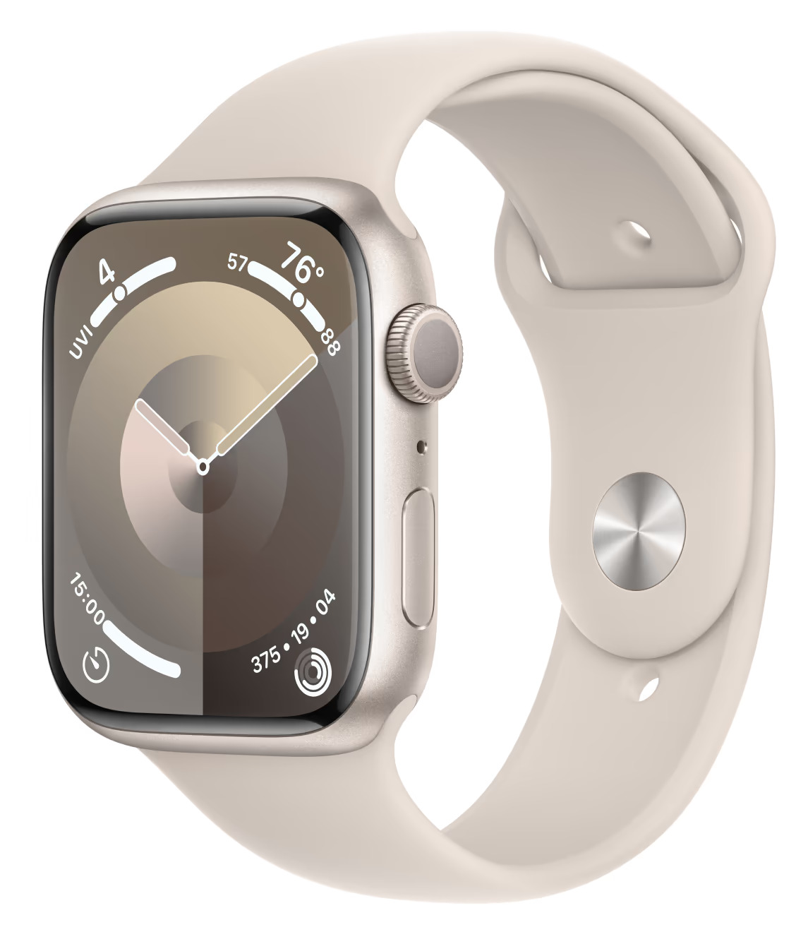 Смарт-годинник Apple Watch 9 GPS 45mm Starlight Aluminium Case with Starlight Sport Band - S/M