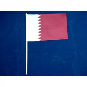 Флажок Катара 14х21см на пластиковом флагштоке