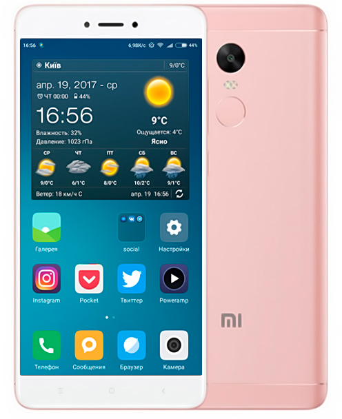 Смартфон Xiaomi Redmi Note 4X 3/16GB Pink *