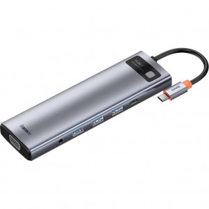 USB-хаб Baseus Metal Gleam 11-in-1 Multifunctional Type-C HUB Docking Station Gray (CAHUB-CT0G)
