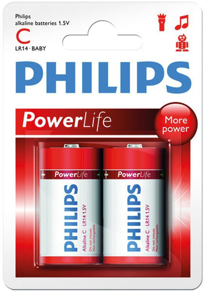 Батарейка Philips PowerLife LR14-P2B 1x2 шт.