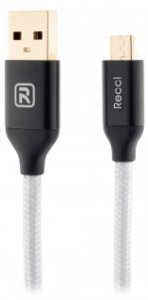 Кабель Recci RCM-N120 Velocity USB 2.0 (AM/MicroB) 1,0 м Silver