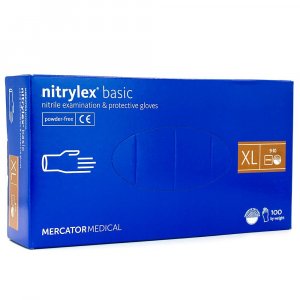 Перчатки нитриловые Nitrylex basic, размер XL (9-10), 50 пар, dark blue