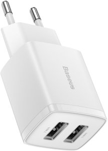 Зарядное устройство для Baseus Compact Charger 2U 10.5W EU White (CCXJ010202)