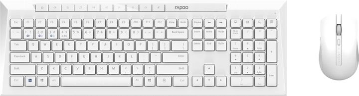 Комплект (клавиатура+мышка) беспроводной Rapoo 8210M Wireless White