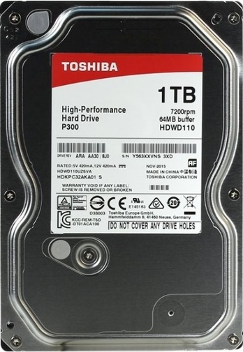 Жорсткий диск HDD: 3.5" 1TB TOSHIBA P300 SATA III 64Mb