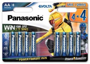 Батарейка Panasonic EVOLTA AA щелочная блистер 8шт Power Rangers LR6EGE/8B4FPR