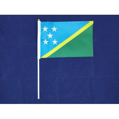 Прапорець Соломонових Островів 14х21см на пластиковому флагштоку