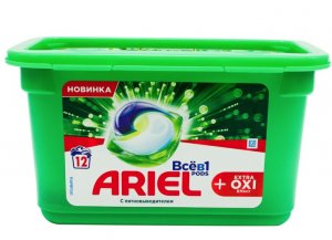 Капсулы для стирки Ariel 3в1 Extra Oxi Effect 12шт