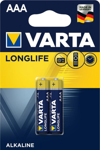 Батарейка Varta LONGLIFE AAA BLI 2 ALKALINE (LR03)