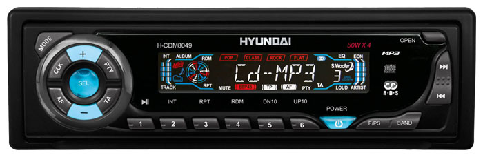 Автомагнітола CD+MP3 Hyundai H-CDM8049 Black