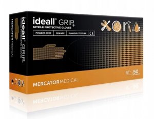 Перчатки нитриловые Mercator Medical ideall Grip +, размер L (8-9), 25 пар.