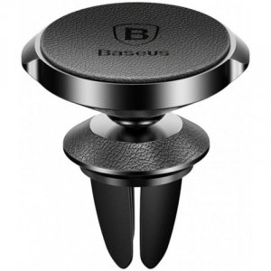 Держатель автомобильный BASEUS PREMIUM Small Ears Series Vertical Magnetic Bracket (Кожа) Black