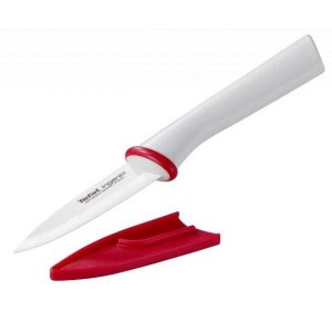 Нож для чистки овощей Tefal Ingenio Ceramic White, длина лезвия 8 см, керамика, чехол (K1530314)