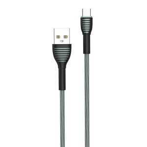 Кабель ColorWay USB - Type-C (braided cloth) 3А 1м серый (CW-CBUC041-GR)