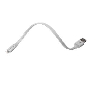 Кабель ColorWay USB male – Lightning male, 25 см, белый (CW-CBUM-LM25W)
