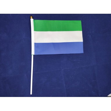 Прапорець Сьєрра-Леоне 14х21см на пластиковому флагштоку