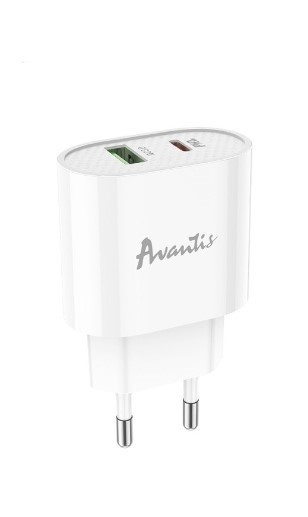 Зарядний пристрій Avantis A865 PD20W+QC3.0 White