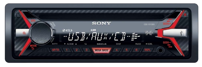 Автомагнитола CD MP3 USB SONY CDX-G1100U