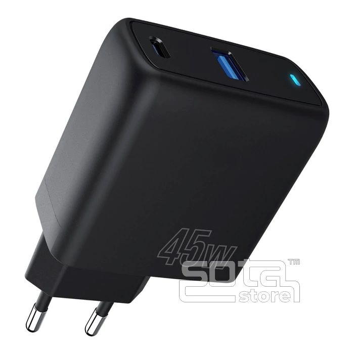 Зарядний пристрій Proove Silicone Power 45W (Type-C + USB) black (WCSP45110001)
