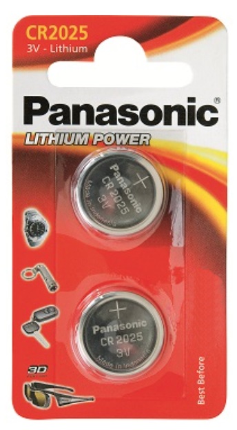 Батарейка Panasonic Lithium CR2025 блістер, 2 шт. (CR-2025EL/2B)