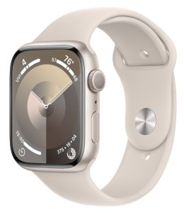 Смарт-часы Apple Watch 9 GPS 45mm Starlight Aluminium Case with Starlight Sport Band - S/M