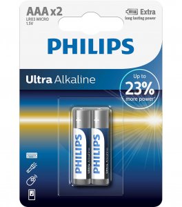 Батарейка Philips Ultra Alkaline AAA BLI 2 (LR03AM4)