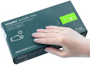 Перчатки виниловые Vinylex powder-free, размер S (6-7), 50 пар.