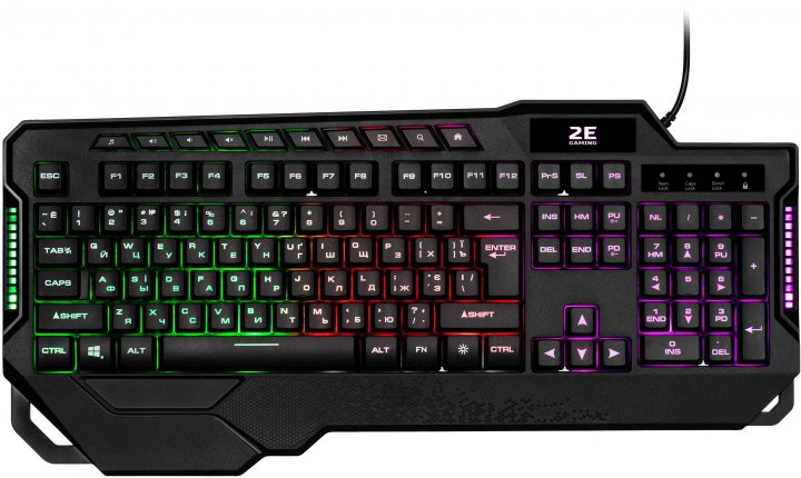 Клавіатура ігрова 2E Gaming KG340 LED USB Black Ukr