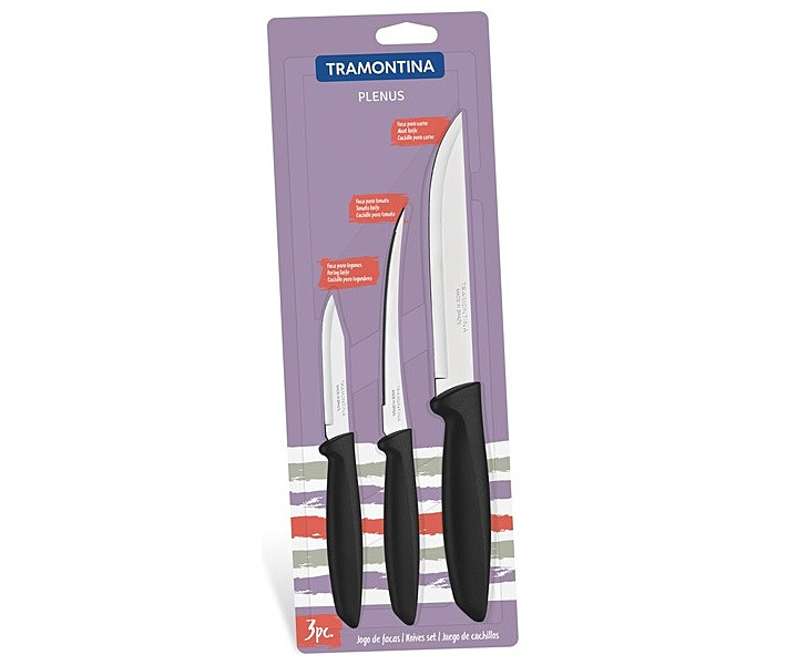 Набір ножів Tramontina PLENUS black 3 ножі (23498/013)